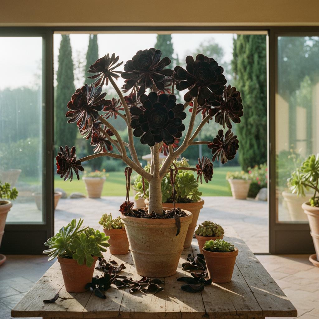 Schwarzkopf-Aeonium (Aeonium arboreum Zwartkop)