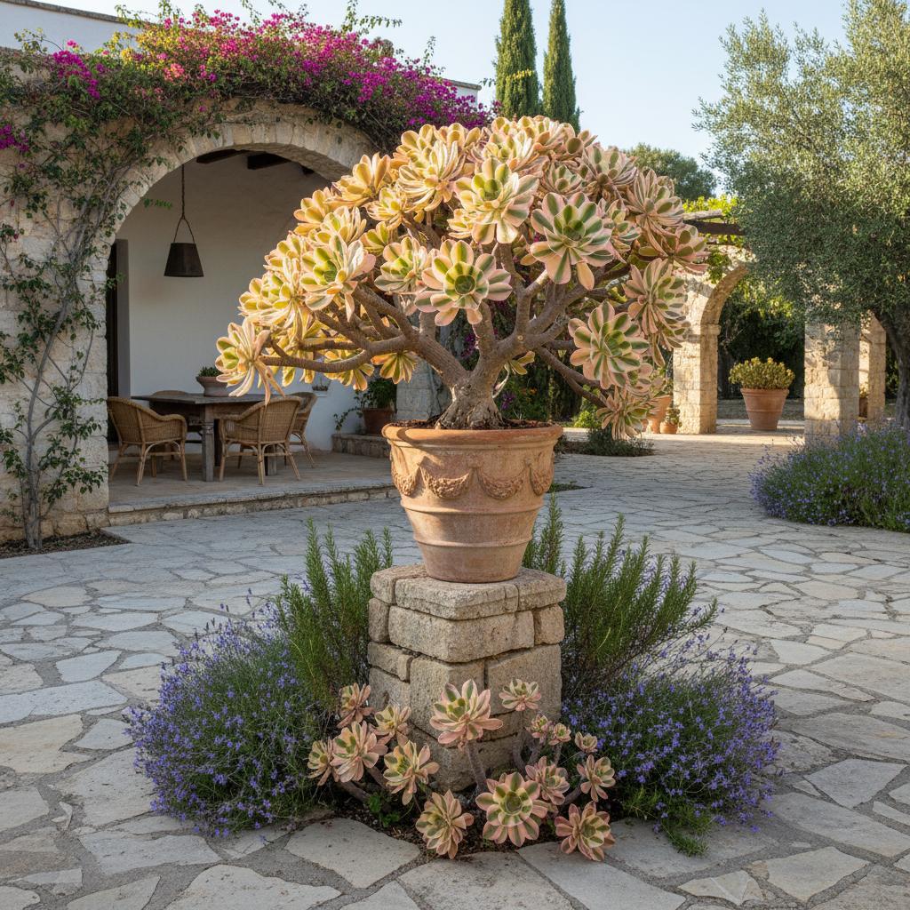 Variegierte Aeonie (Aeonium castello-paivae variegata)