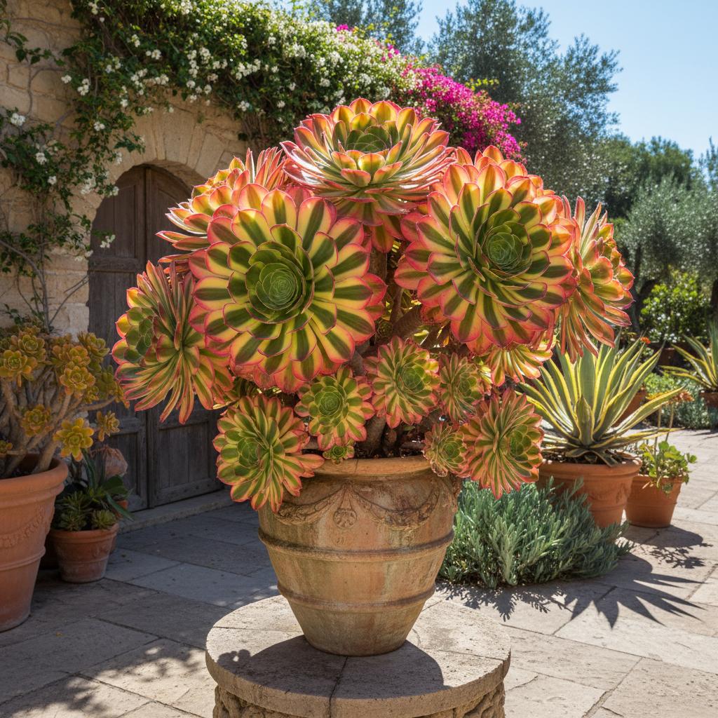 Aeonium 'Sunburst' (Sonnenblende) (Aeonium ‘Sunburst’)