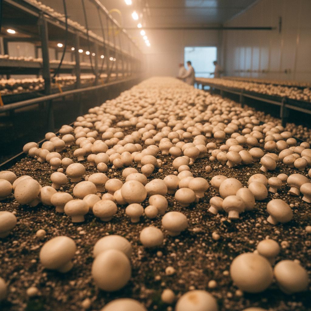 Essbarer Champignon (Agaricus bisporus)