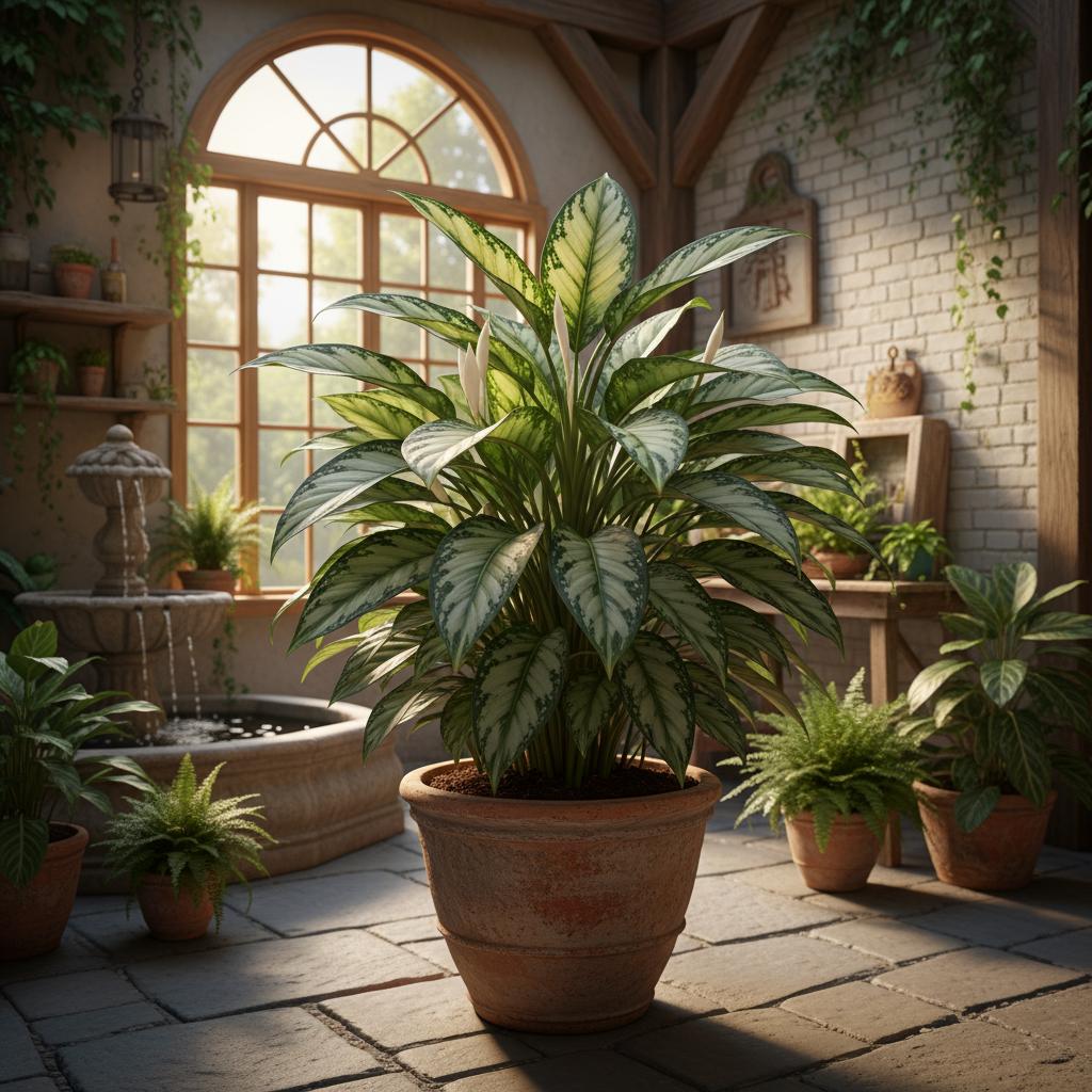 Chinesischer Immergrüner 'Silver Bay' (Aglaonema commutatum 'Silver Bay')