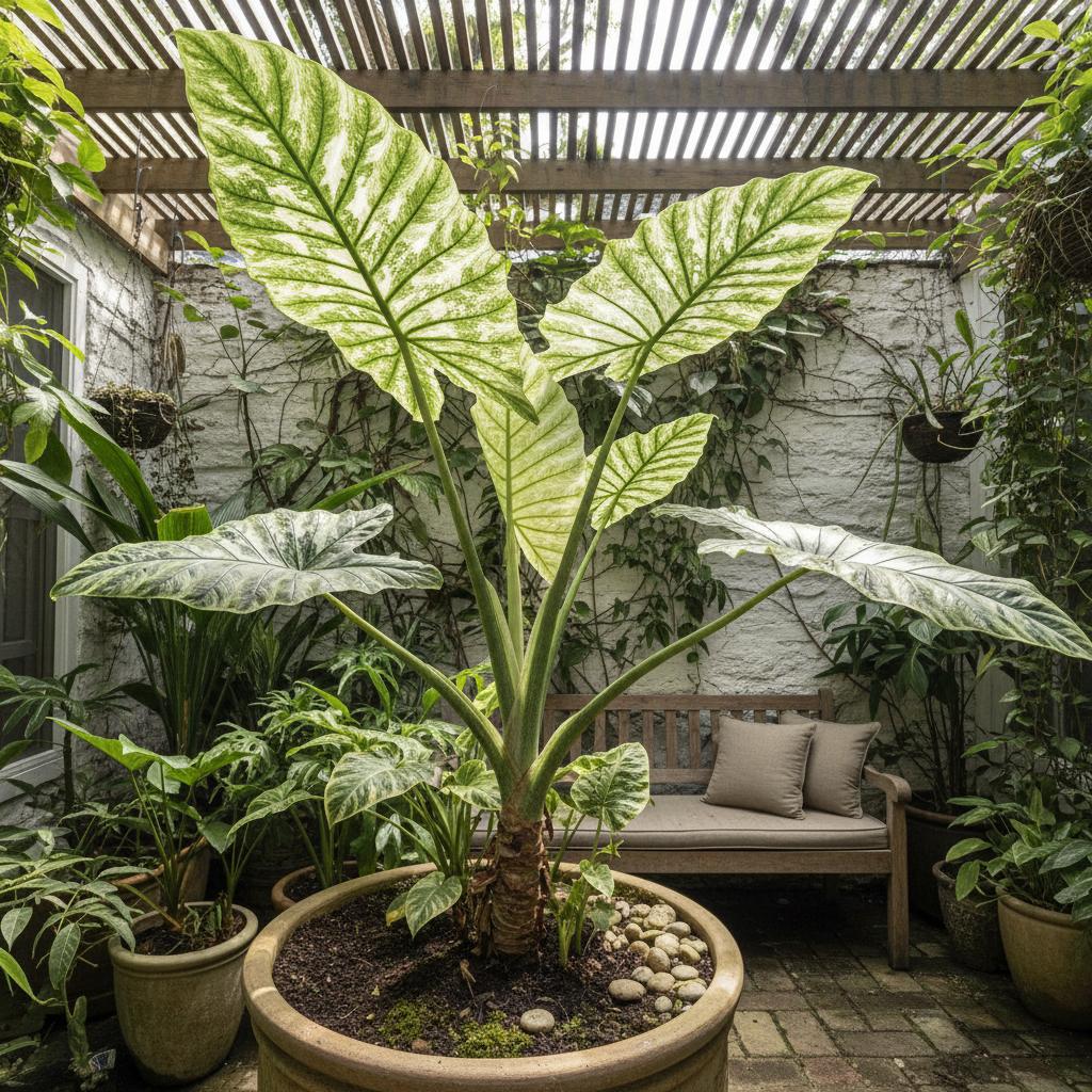 Variegierte Riesenalocasie (Alocasia macrorrhizos variegata)