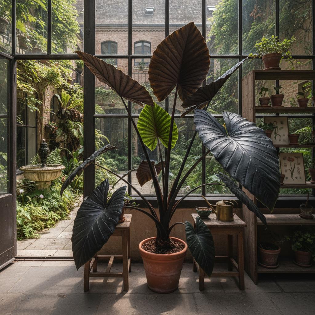 Schwarzer Elefantenohr (Alocasia mortfontanensis)