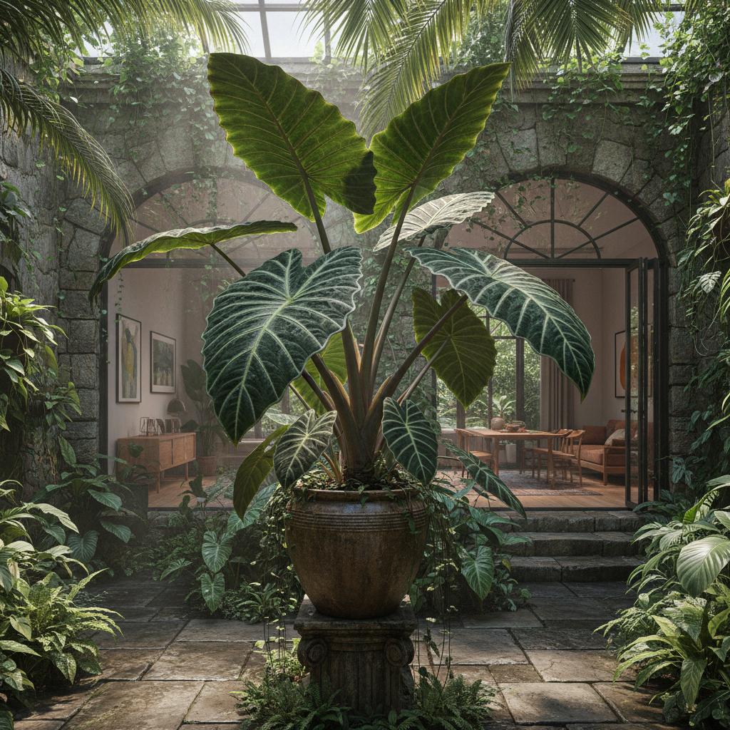 Alocasia Frydek (Alocasia micholitziana 'Frydek')