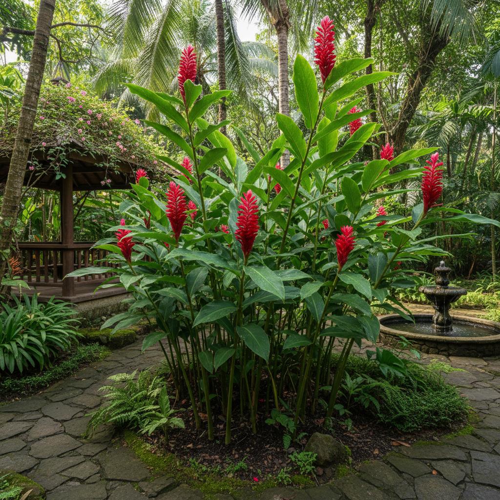 Rote Ingwerlilie (Alpinia purpurata)