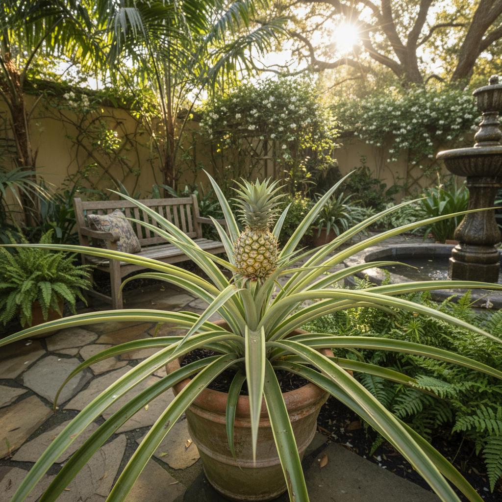 Weiße Ananas 'White Jade' (Ananas comosus 'White Jade')