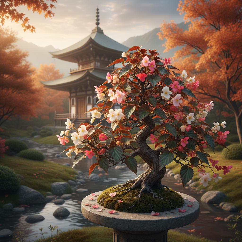 Sommerschiefchen-Bonsai (Begonia × semperflorens Bonsai)