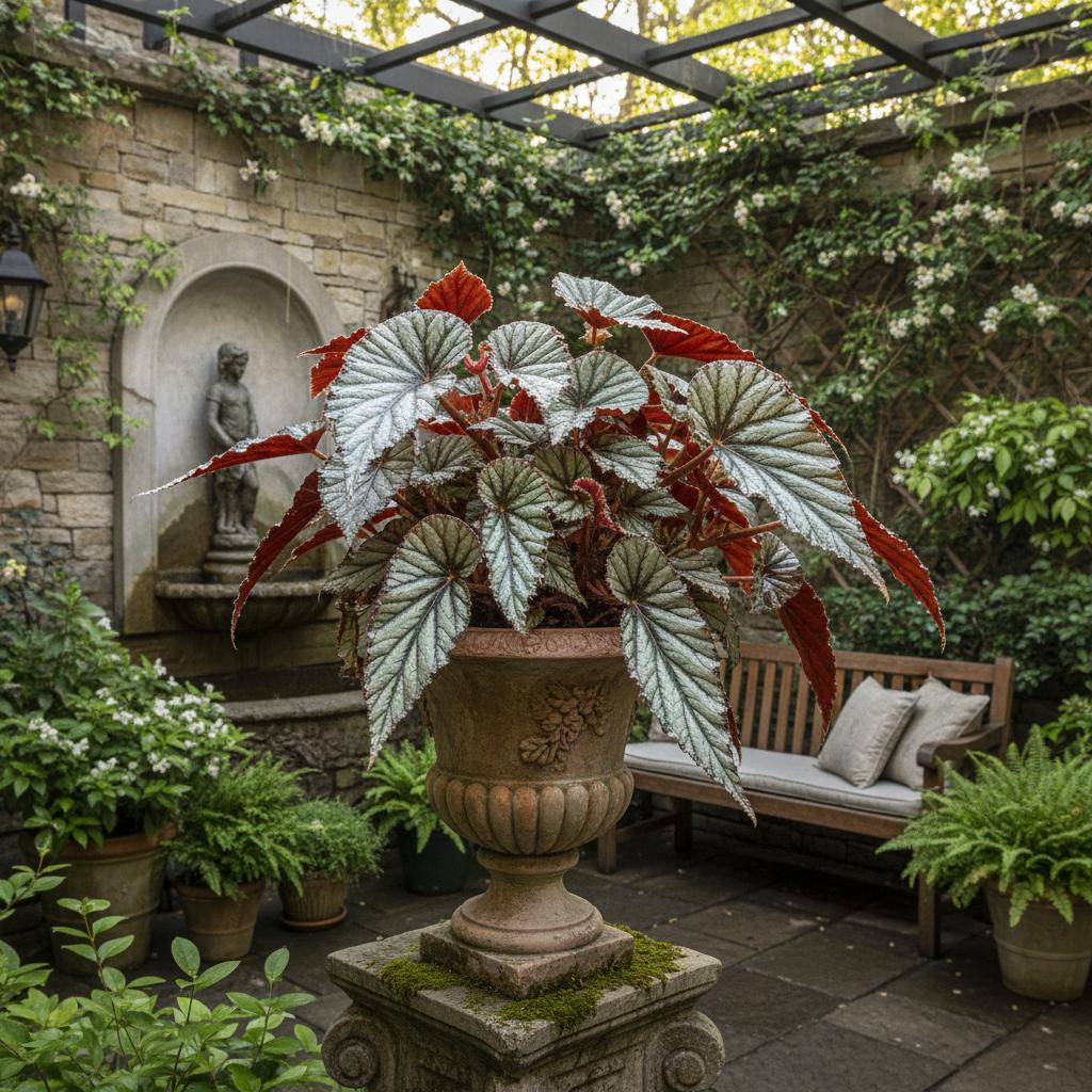 Rex-Begonie 'Silver Limbo' (Begonia rex 'Silver Limbo')