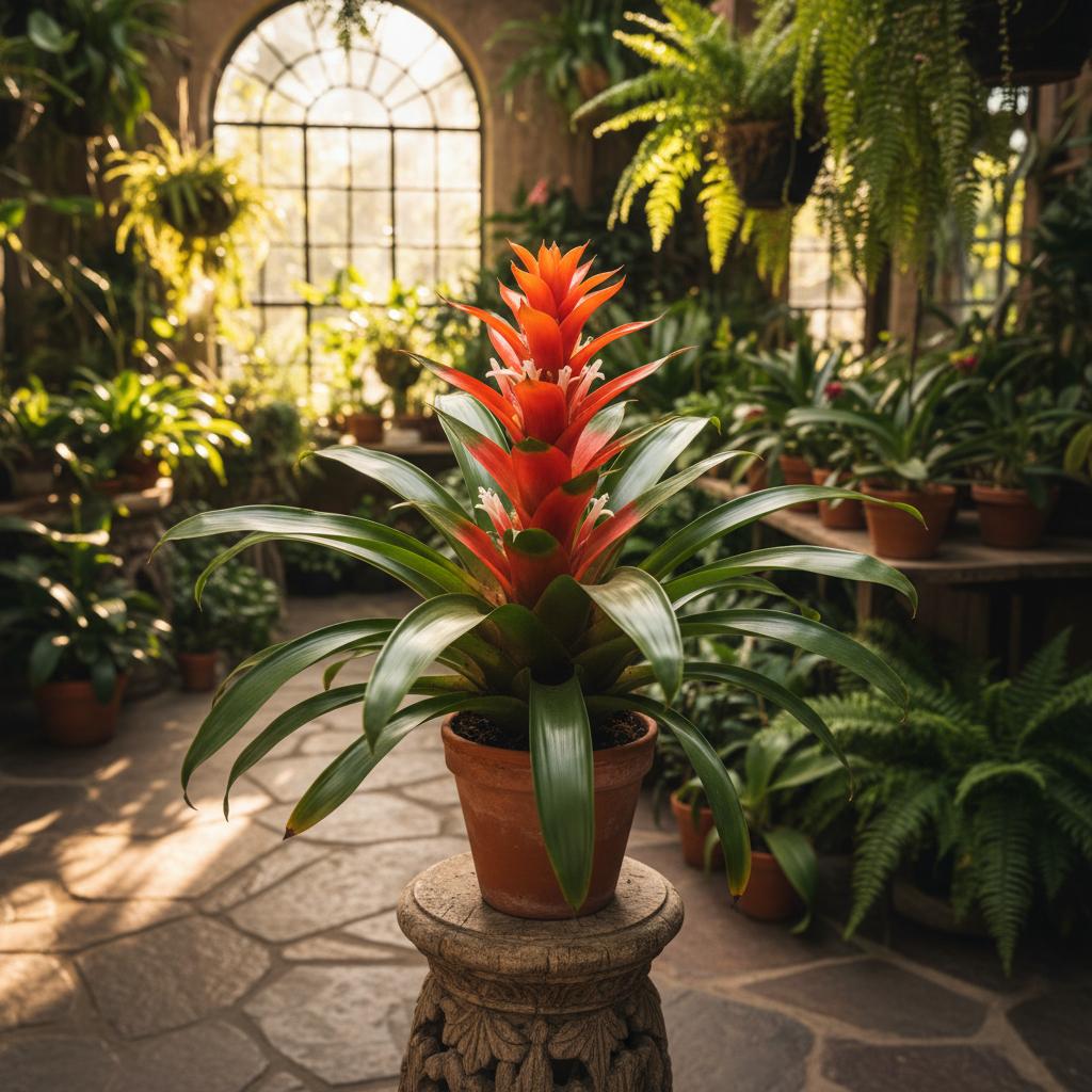 Guzmania-Flammenblume (Bromeliaceae Guzmania rana)