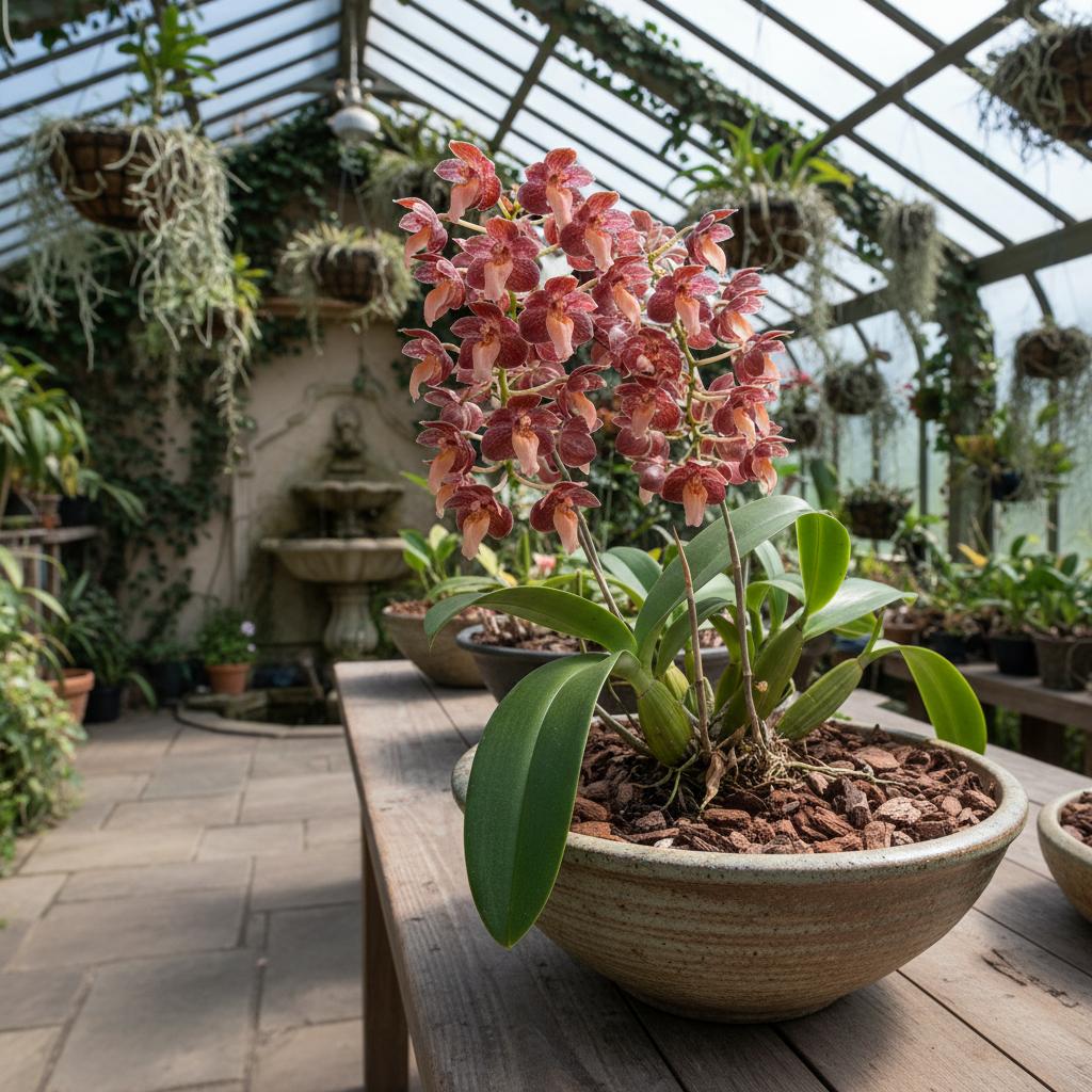 Sitzblütiges Knollenorchidee (Bulbophyllum sessiliflorum)