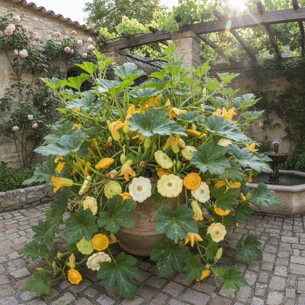 Tellerkürbis (Pattypan-Kürbis) (Cucurbita pepo var. clypeata)