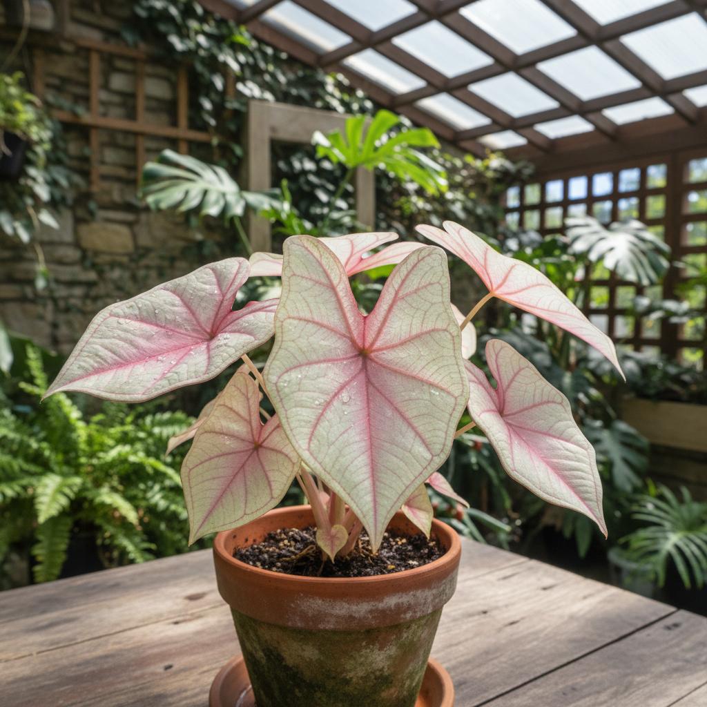 Zierkaladium 'Florida Sweetheart' (Caladium bicolor 'Florida Sweetheart')