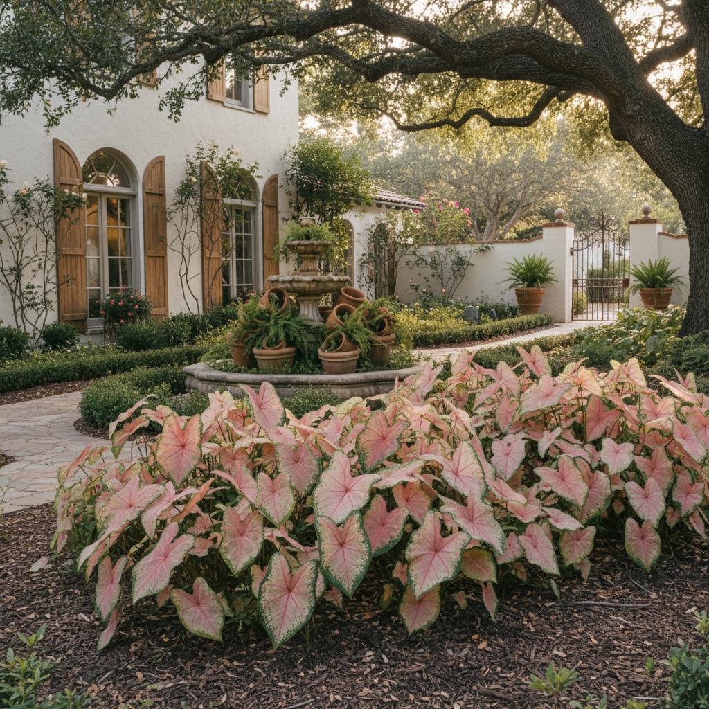 Kaladium 'Pink Beauty' (Caladium bicolor 'Pink Beauty')