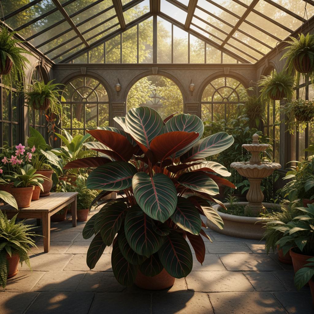 Roter Calathea 'Red Mojo' (Calathea 'Red Mojo')