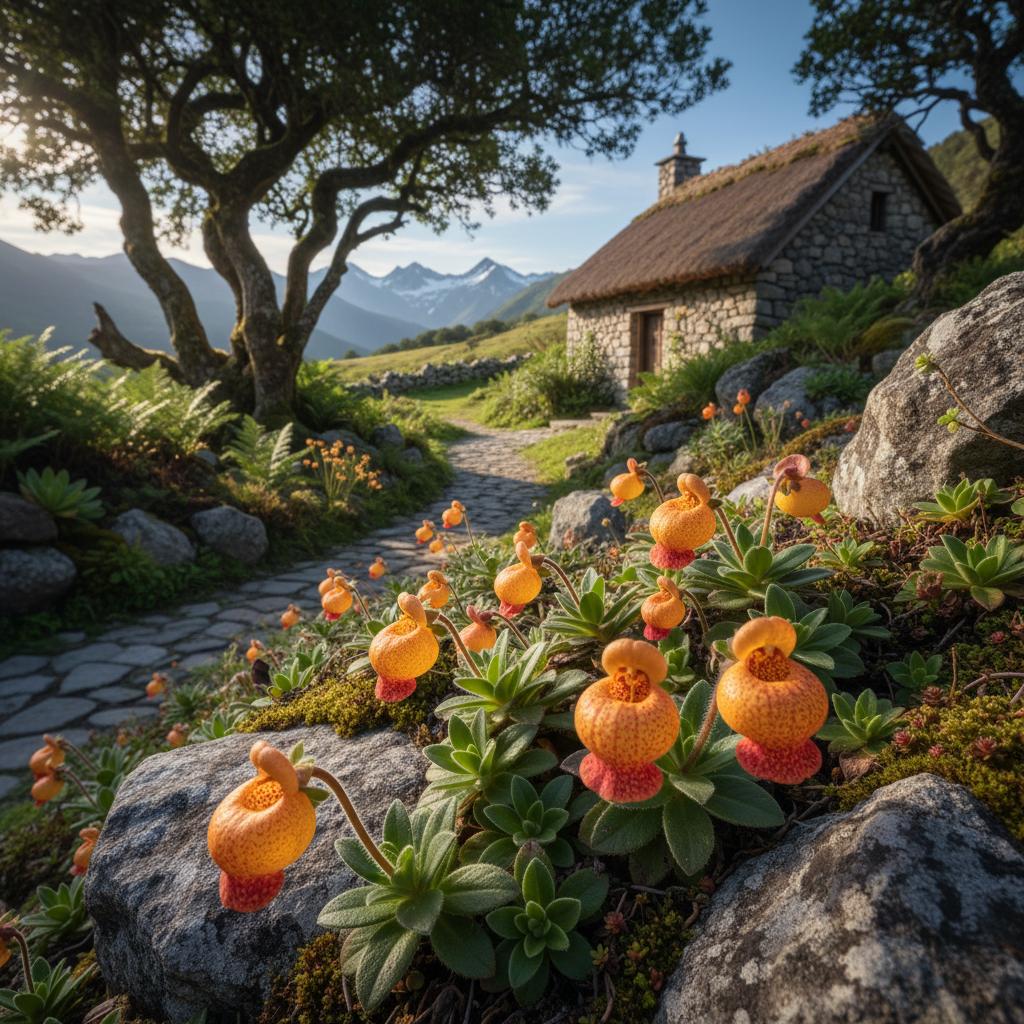 Einblütige Schuhblume (Calceolaria uniflora)