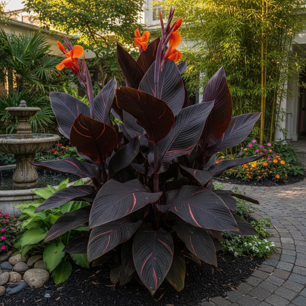 Schwarze Tropicanna Canna (Canna 'Tropicanna Black')