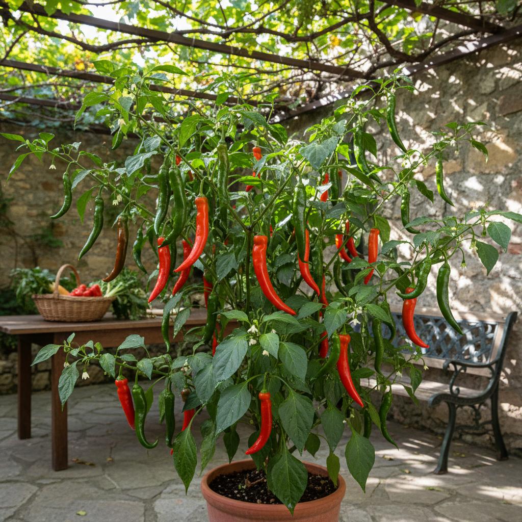 Kuhhorn-Paprika (Capsicum annuum 'Cowhorn')