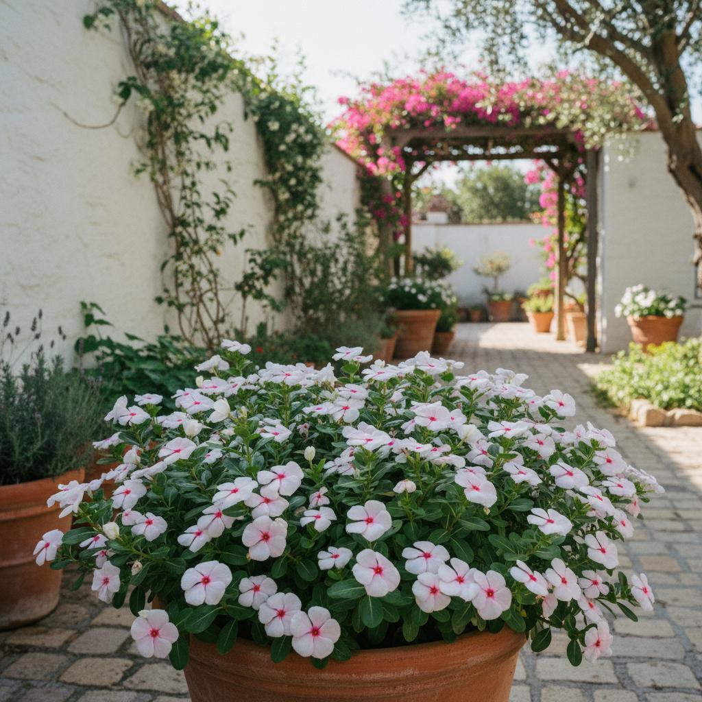 Madagaskarpurpur 'Titan Icy Pink' (Catharanthus roseus 'Titan Icy Pink')