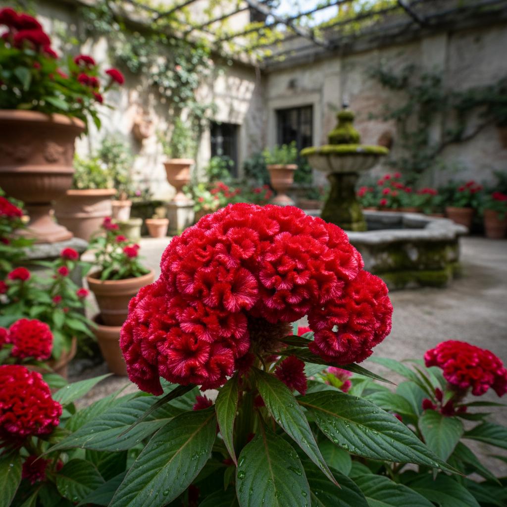 Kammgeisterblume 'Twisted Red' (Celosia cristata 'Twisted Red')