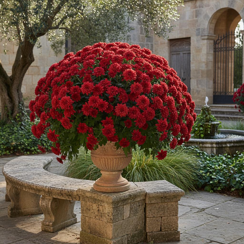 Garten-Chrysantheme 'Majesty Red' (Chrysanthemum morifolium 'Majesty Red')