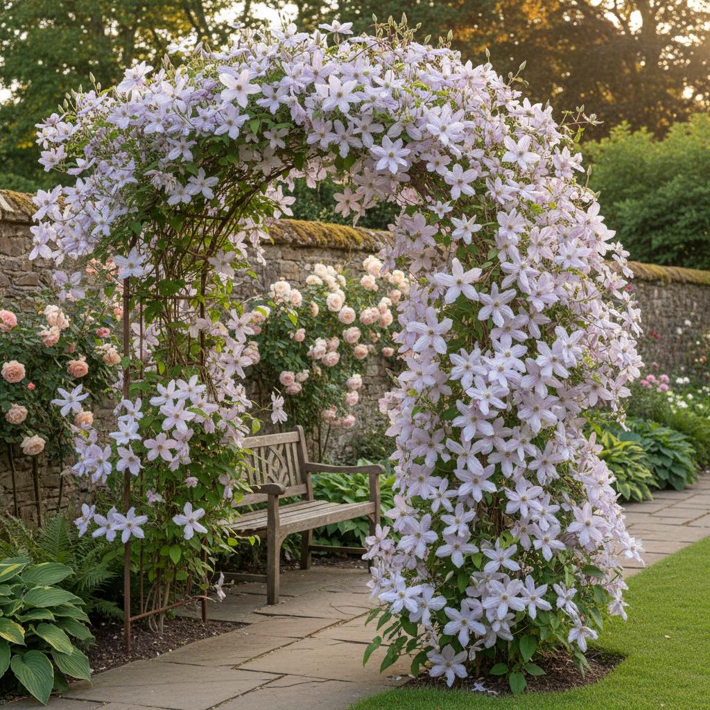 Silbermond Waldrebe (Clematis 'Silver Moon')