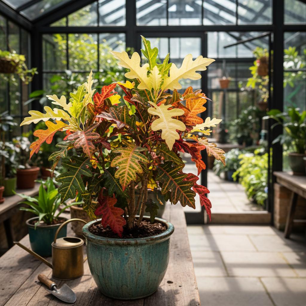 Eichenblatt-Wunderstrauch (Codiaeum variegatum 'Oak Leaf')