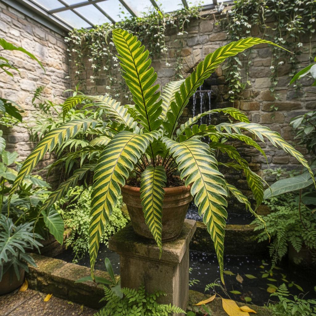 Gold-Zebra-Schildfarn (Coniogramme emeiensis 'Golden Zebra')