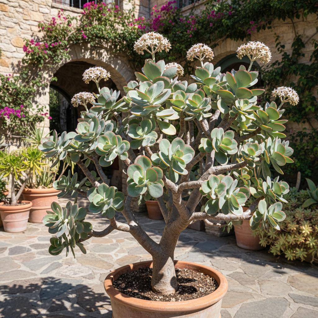 Silbermünzpflanze (Crassula arborescens)