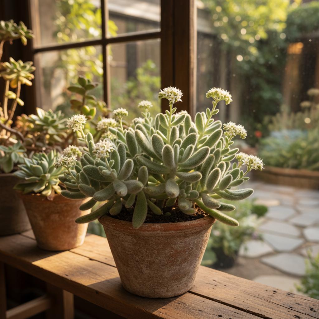 Kleine Fetthenne (Crassula mesembryanthemoides 'Tenelli')