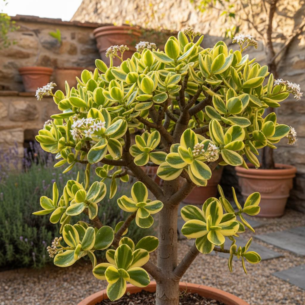 Geldbaum 'Lemon & Lime' (Crassula ovata cv. Lemon & Lime)
