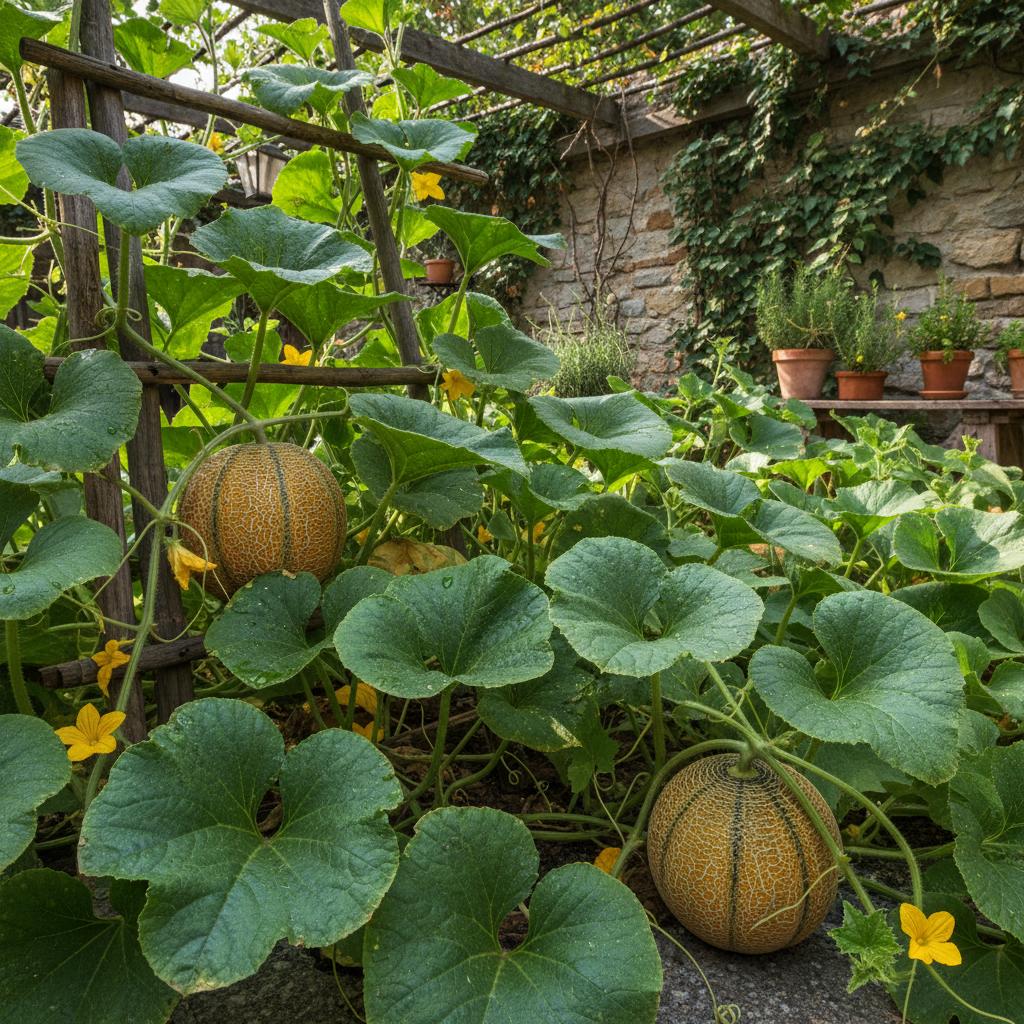 Cantaloupemelone (Cucumis melo var. cantalupensis)