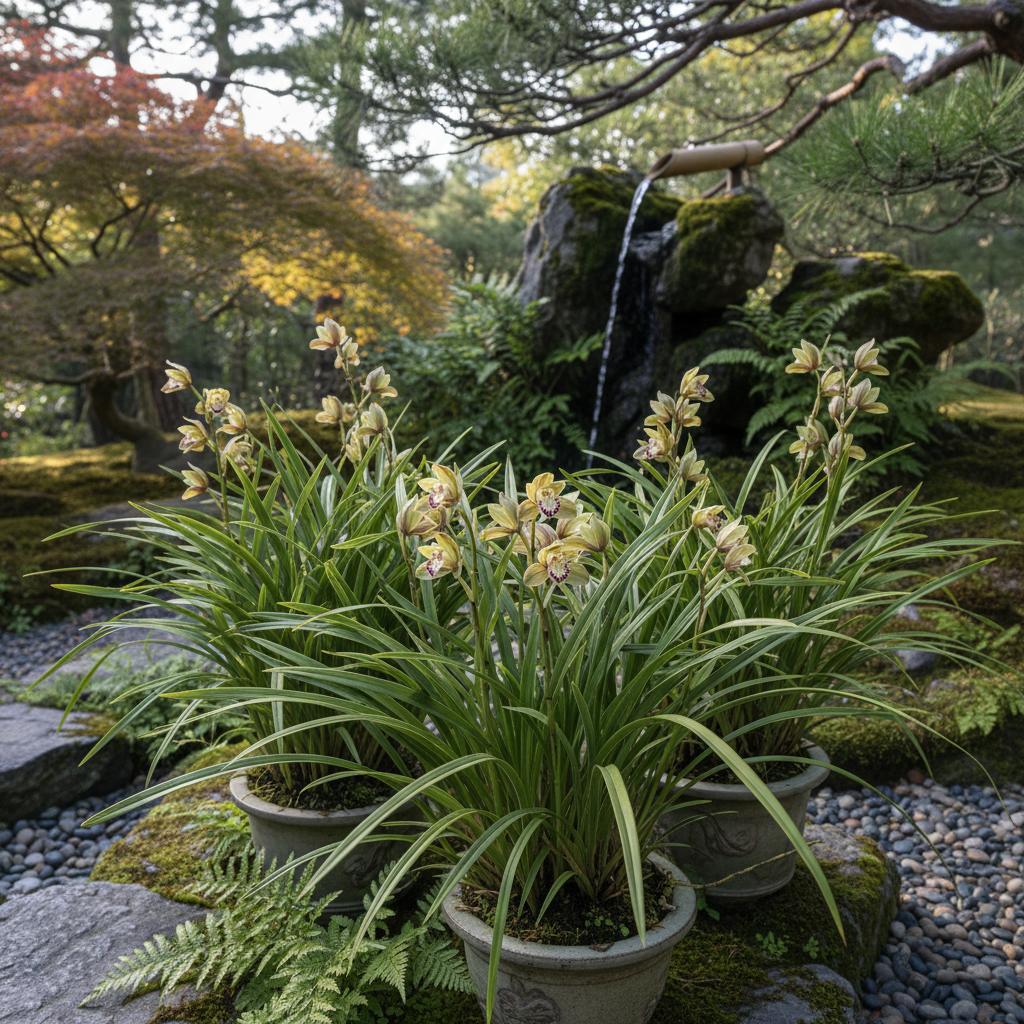 Kanran-Schlütterorchidee (Cymbidium kanran)