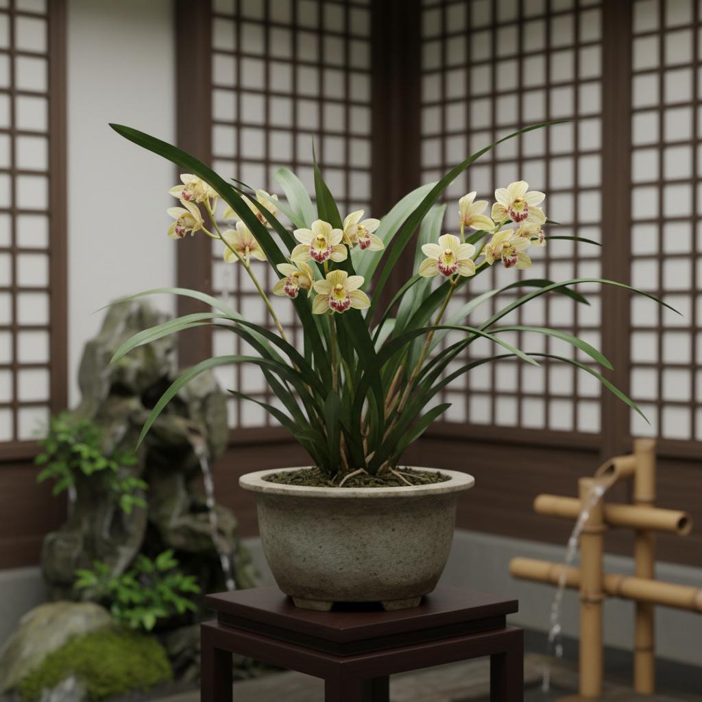 Säulen-Cymbidium (Cymbidium ensifolium)