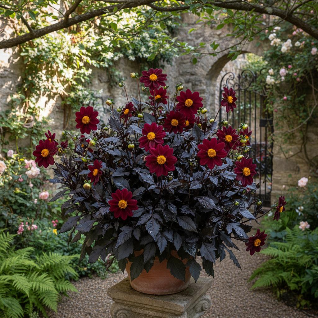 Dahlie 'Bishop's Children' (Dahlia hybridum 'Bishop's Children')