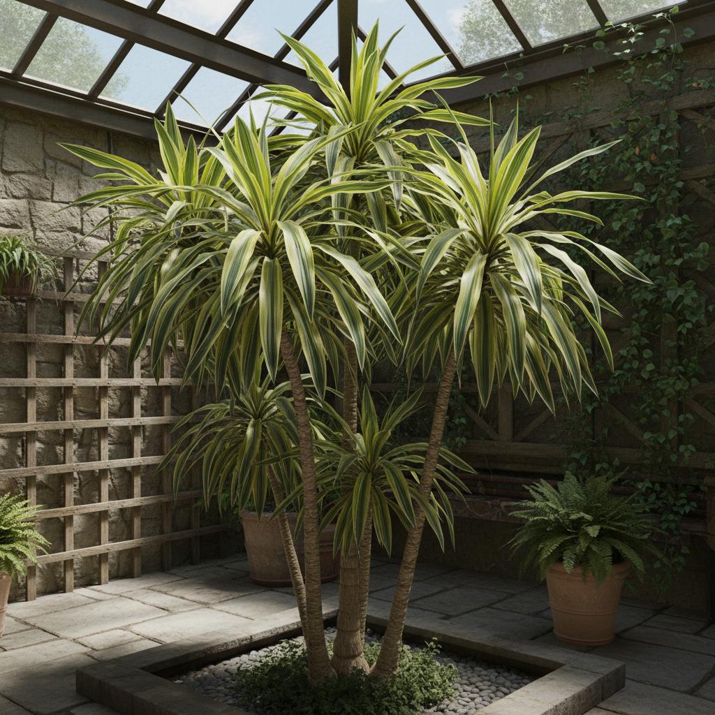 Janet Lind Drachenbaum (Dracaena fragrans 'Janet Lind')