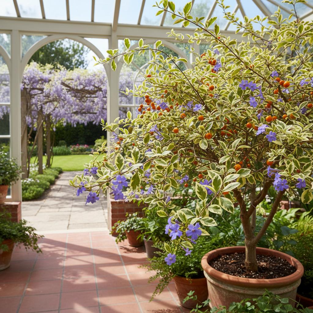 Buntblättriger Goldstrauch (Duranta erecta 'Variegata')