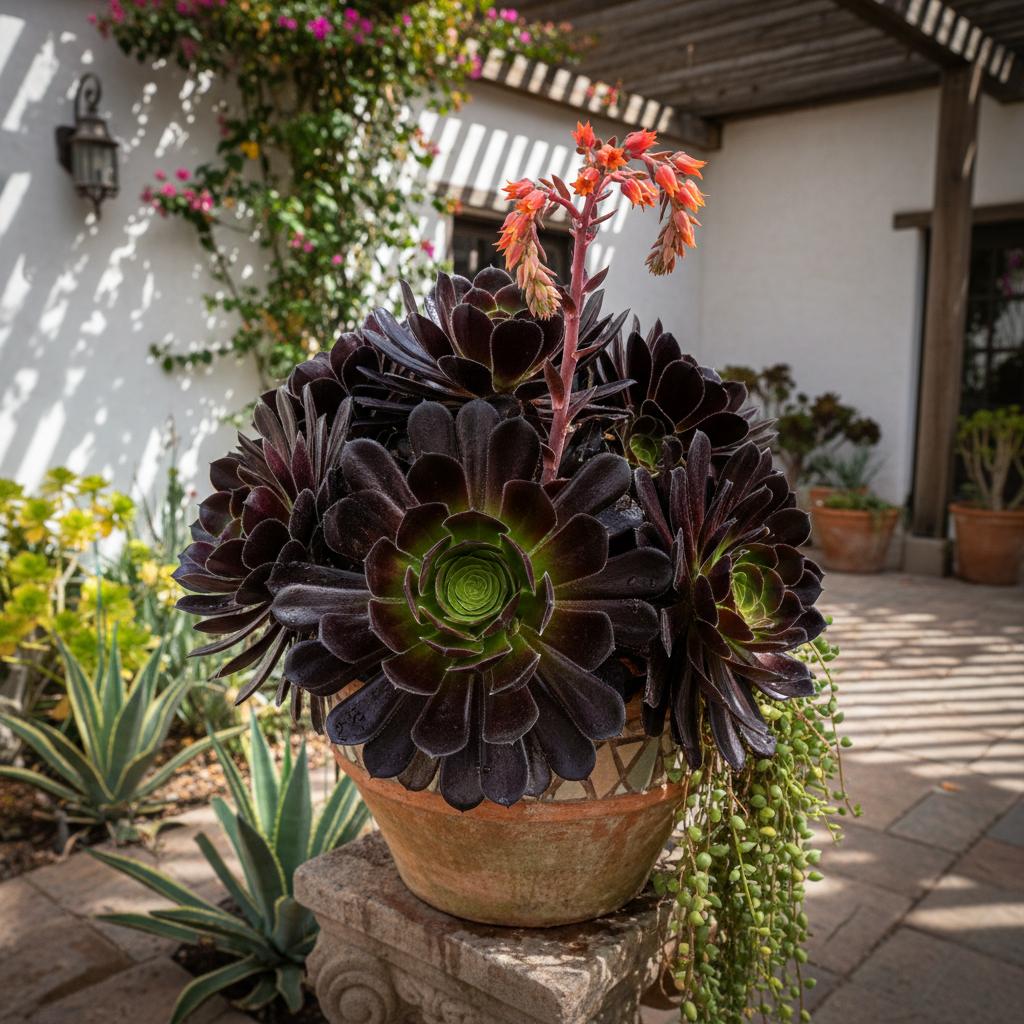 Schwarzer Prinz Echeverie (Echeveria black prince)