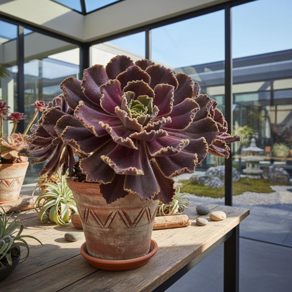 Riffelige Neonlila Echeverie (Echeveria setosa 'Ruffle Neon Purple')