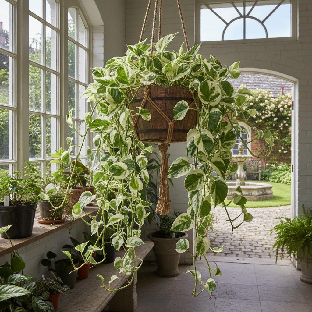 Marble Queen Efeutute (Epipremnum aureum 'Marble Queen')