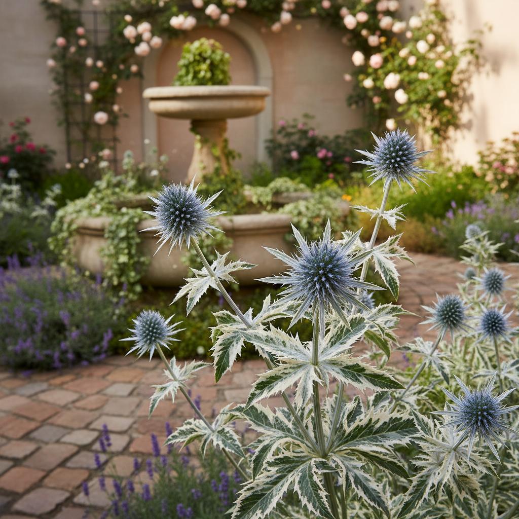 Eisblauer Mannstreu Jade Frost (Eryngium planum 'Jade Frost')