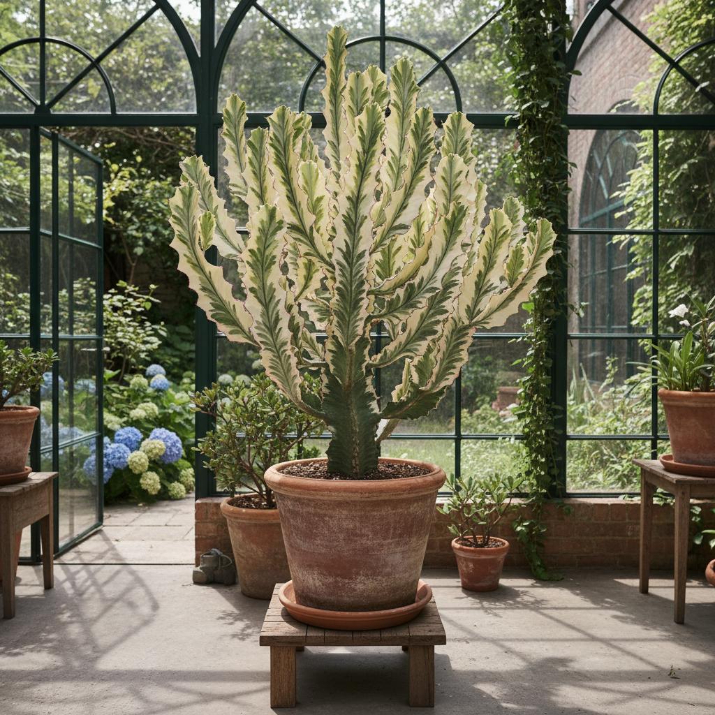 Variegierte Wolfsmilch 'Super Variegata' (Euphorbia lactea 'Super Variegata')