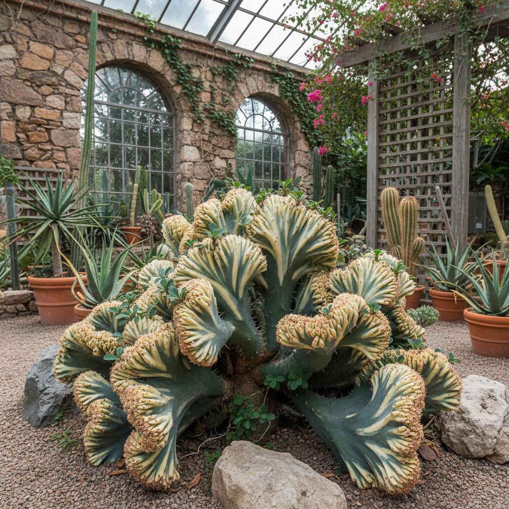 Kronen-Wolfsmilch (Euphorbia lactea Cristata)