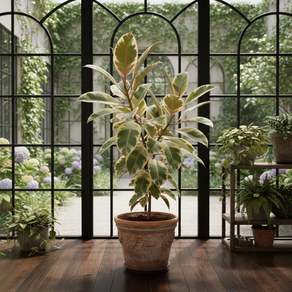 Gefleckter Gummibaum (Ficus elastica 'Variegata')