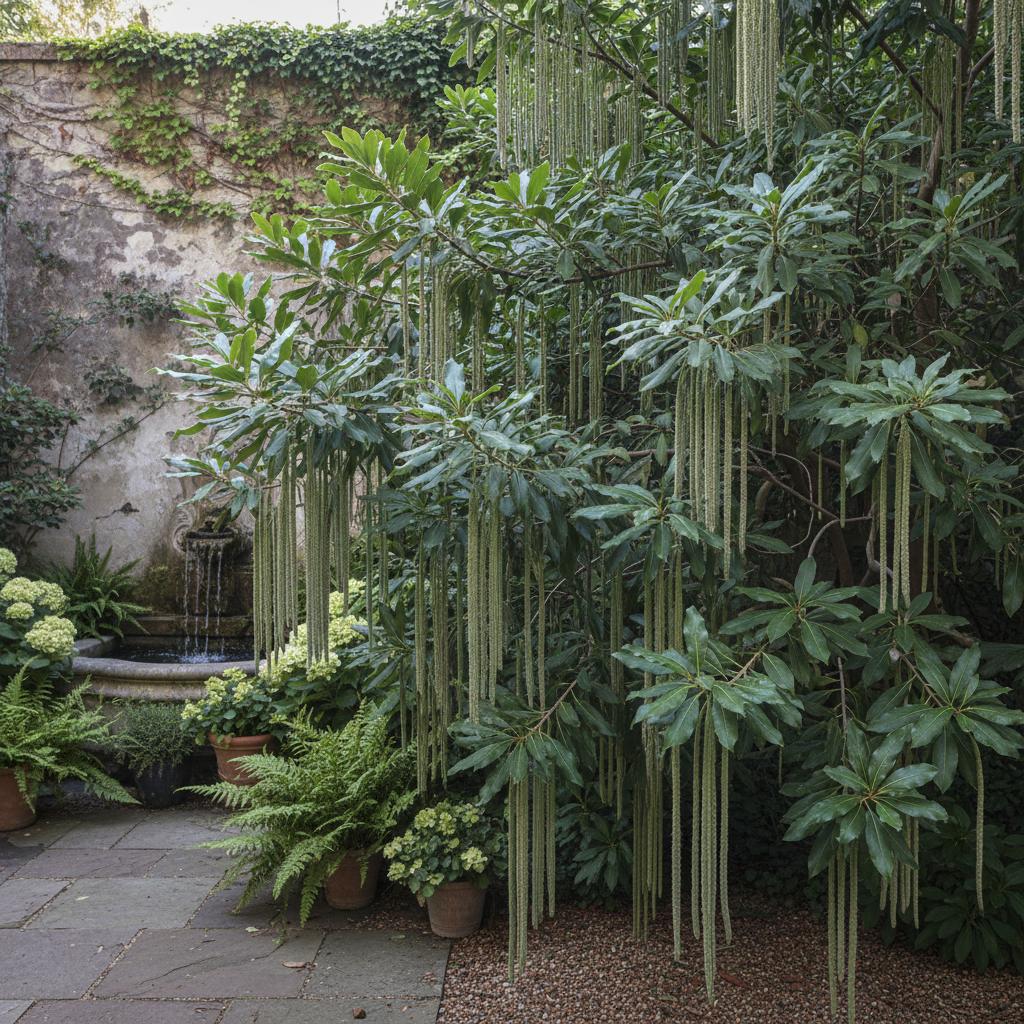 Garrya ellittica (Bush a nappe di seta) (Garrya elliptica)