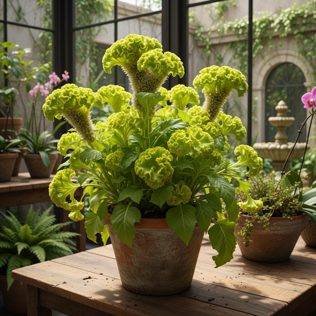 Gefiederte Celosie 'Gekko Green' (Celosia argentea var. plumosa 'Gekko Green')