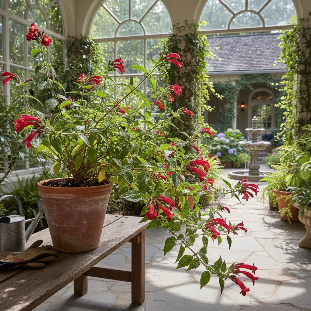 Fackelblume 'Georgia Scarlet Batface' (Cuphea lanceolata 'Georgia Scarlet Batface')