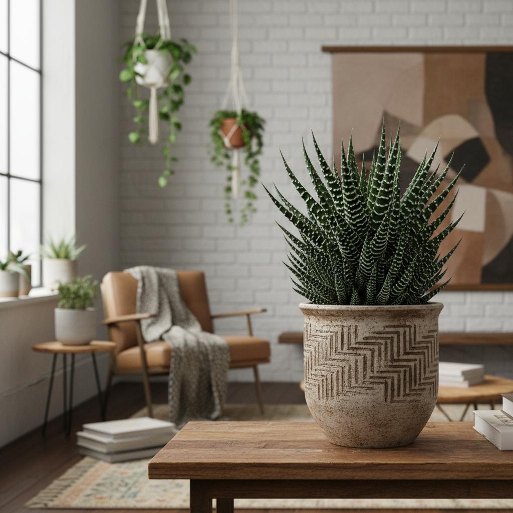 Pianta zebra (Haworthia affusolata) (Haworthiopsis attenuata)