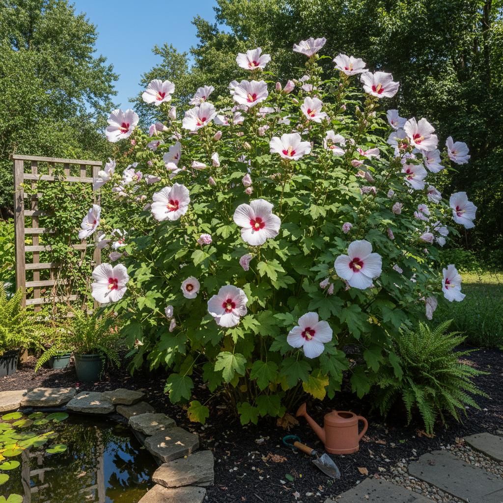 Hibiscus palustre (Malva palustre rosea) (Hibiscus palustris)