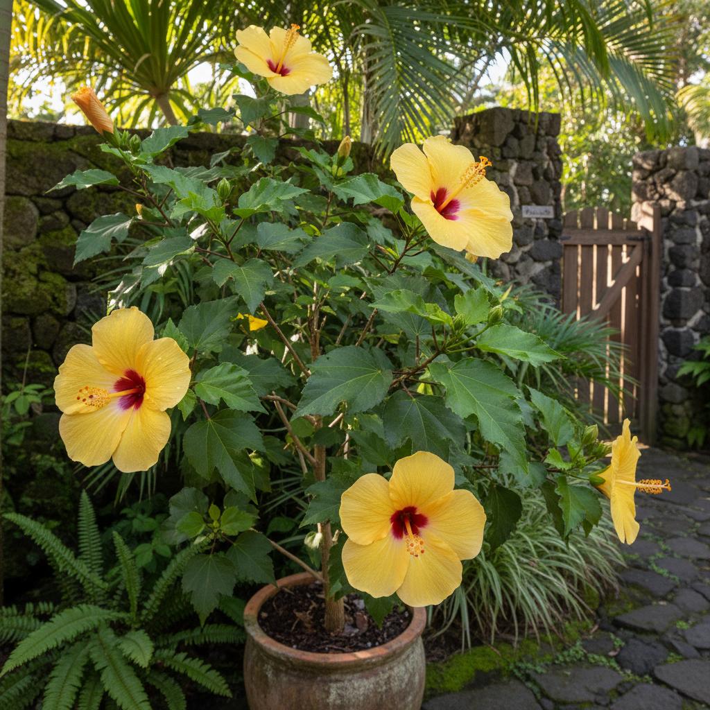 Hibiscus di Brackenridge (Fiore stato di Hawaii) (Hibiscus brackenridgei)