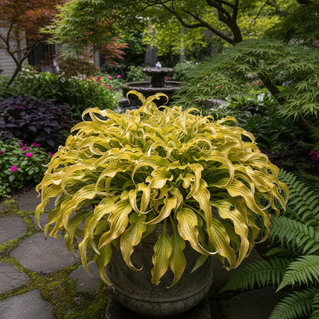 Hosta 'Patatine Curlate' (Hosta × 'Curly Fries')